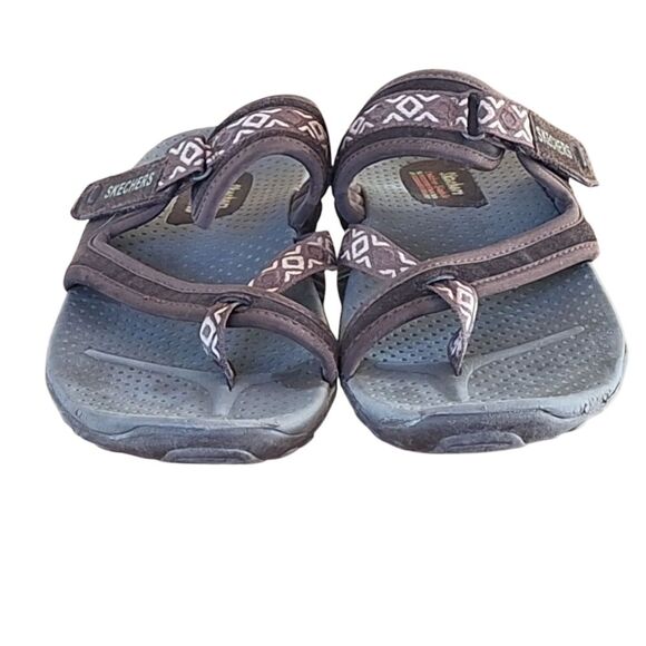 Skechers Reggae Trailway Chocolate Flip-Flop Slide Comfort Sandals Women 11 41 - Picture 12 of 16